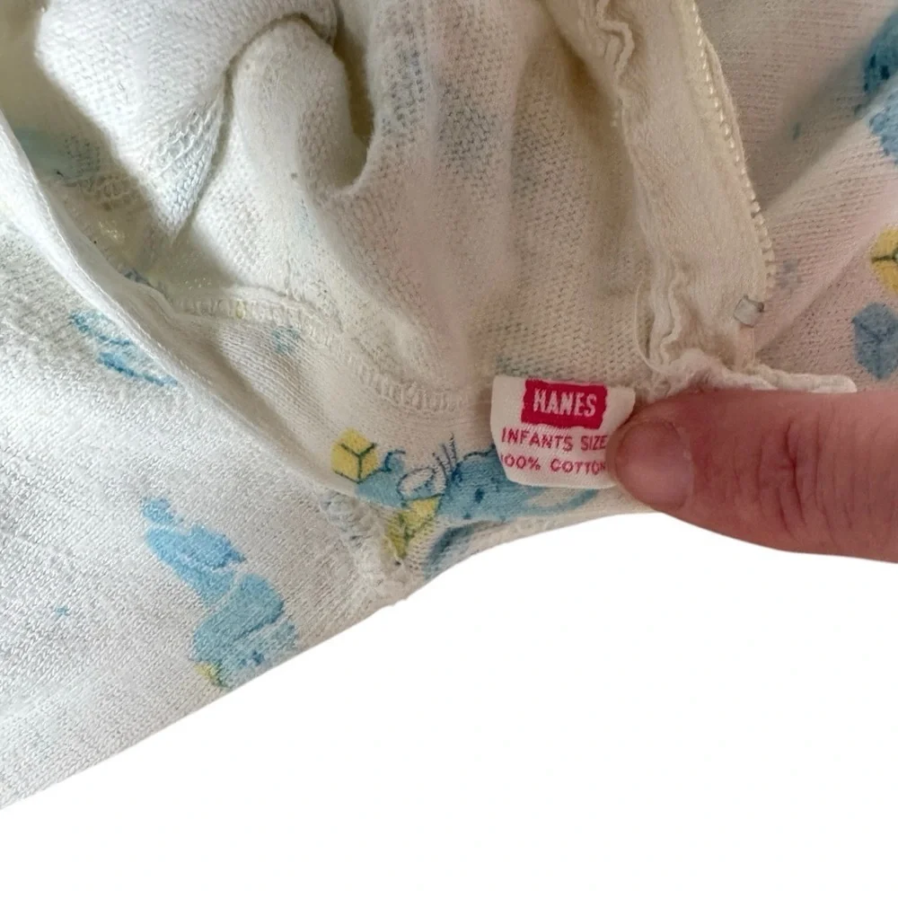 Vintage Baby Hanes Layette Gown NB Infant Size One Piece 100% Cotton Easter